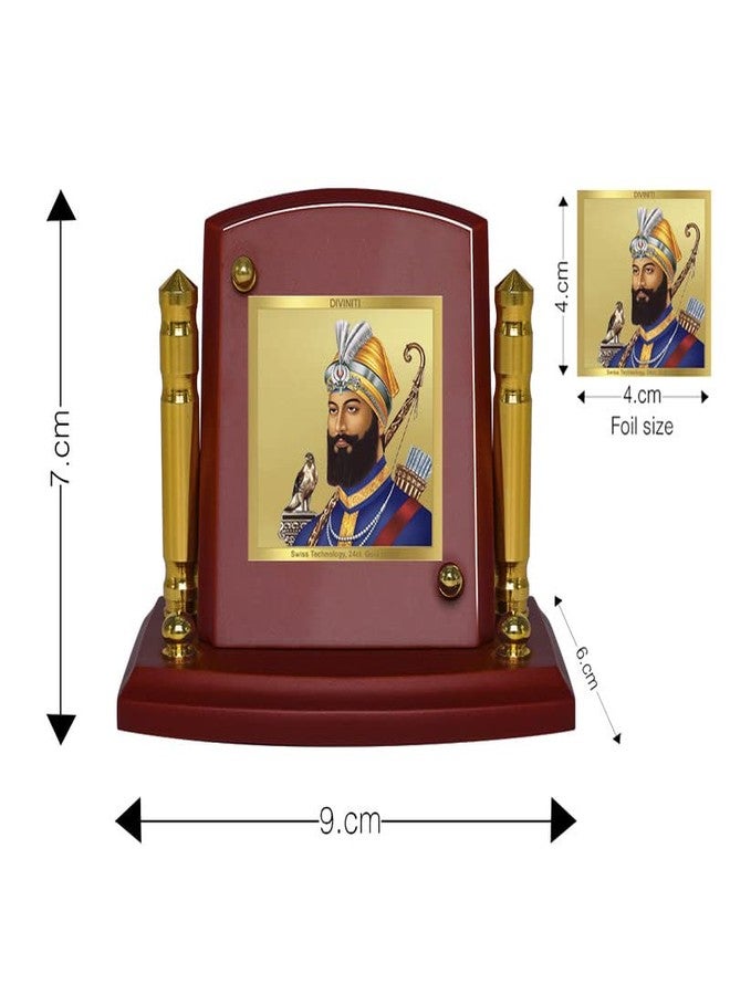 Diviniti Guru Gobind Singh Photo Frame for Car Dashboard, Car Idol, Table Decor|MDF 1B P+ Wooden Frame with 24K Gold Plated Foil|Religious Frame for Pooja, Prayer and Gift (7x9cm) - Image 5